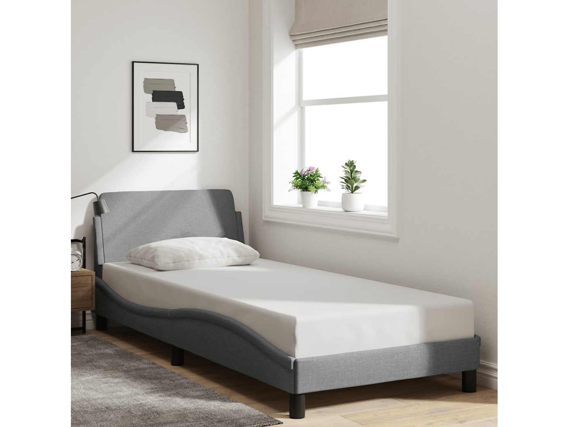 Vidaxl Estrutura de Cama Dover 80x200 Cm Tecido Cinzento claro