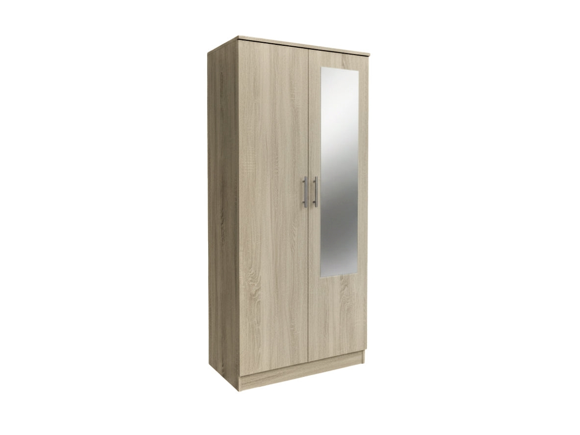 Roupeiro Para Quarto Com 2 Portas E Espelho, Cambria