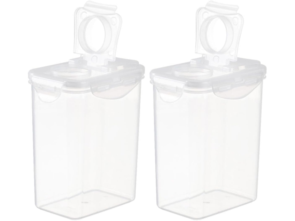 Conjunto De 2 Recipientes Herméticos Para Armazenamento Alimentos, 1, 8l, Com Tampa De Silicone Reutilizável E Fundo