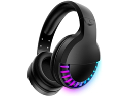 Fones de Ouvido Sem Fio Bluetooth com Cancelamento de Ruído Microfone Estéreo Hifi Deep Bass Rainbow Rgb Backlight para Pc JIAPEI (preto)