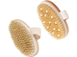 Conjunto De 2 Escovas Banho Madeira Baluue Com Cerdas Naturais Para Limpeza Profunda, Massagem Esfoliante Suave E