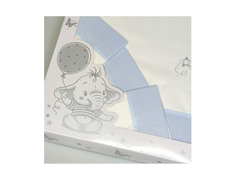 Jogo de lençóis de berço Urso de peluche branco 060X120 Cm MARTIFANEL