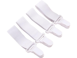 Conjunto de 4 Prendedores Lençol em Plástico e Nylon. Ajustáveis com Alta Elasticidade para Fixar CHABERLU