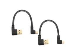 Cabo Micro Usb De 2 Peças, Em Ângulo Reto, Compacto E Durável, Para