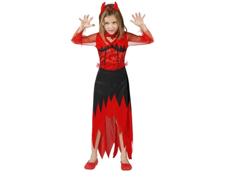 Fato de Menina DISFRAZZES Diaba Preta E Vermelha (Tam: 10 a 12 anos)