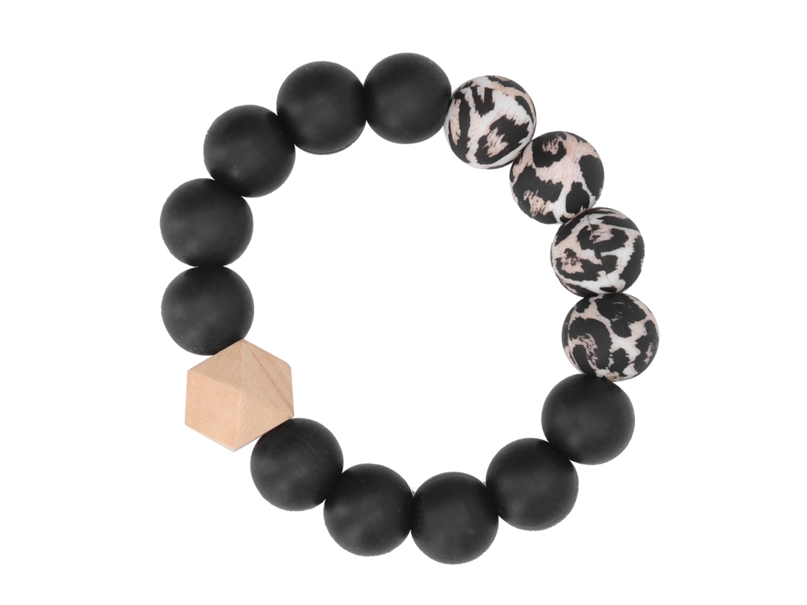 Mali pulseira Chupeta para Bebê Silicone e Madeira de Fava Alivia Dor e Soothing Brinquedo