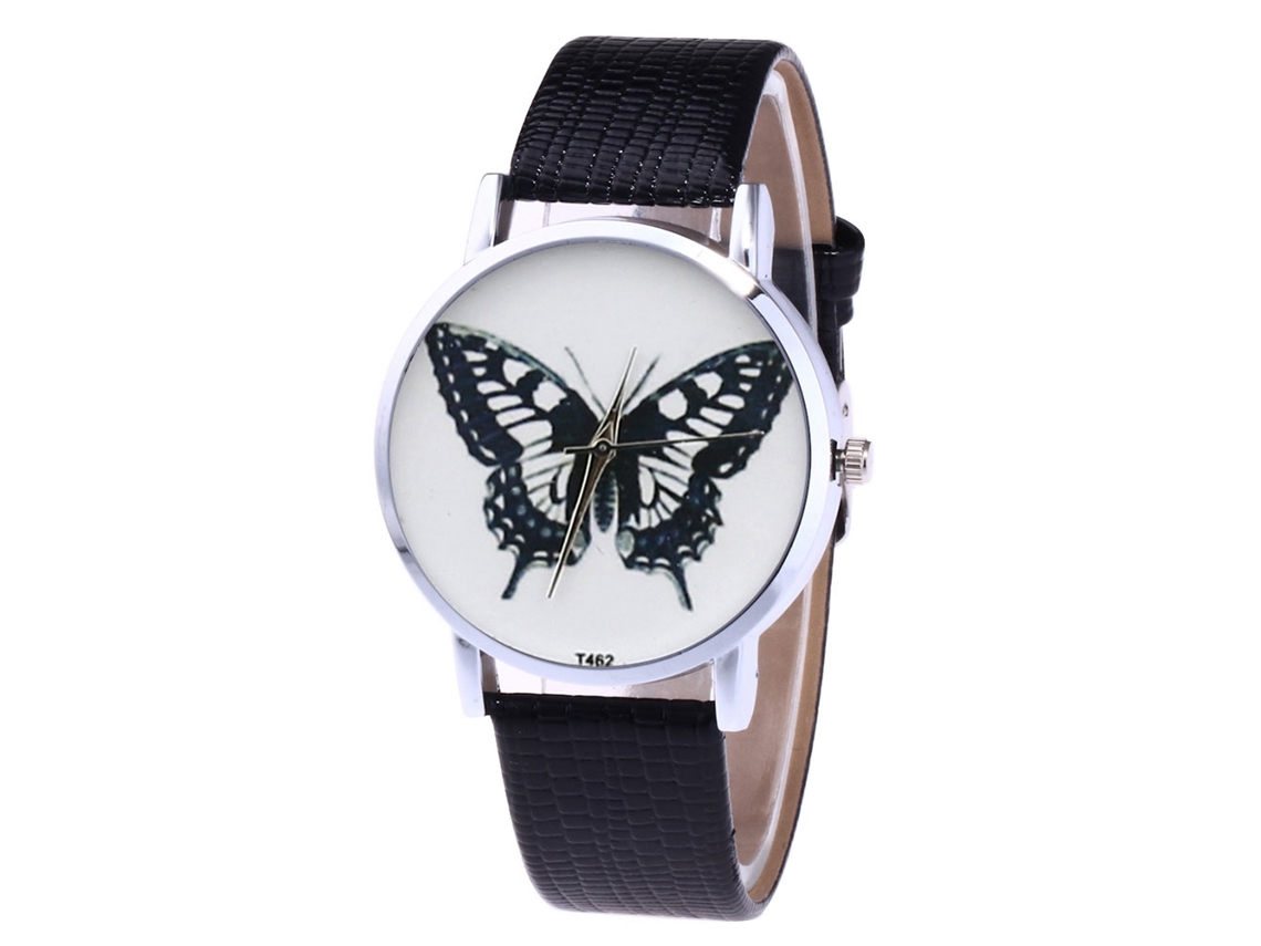 Reloj De Pareja Unisex De Cuarzo Con Correa De Cuero Pu Zhoulianfa (negro)