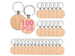 Chaveiro De Madeira, Gravação Personalizada, Design Elegante, 100 pçs