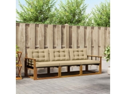 Vidaxl Conjunto De Sofás Para Exterior 3 Pcs Natural E Bege
