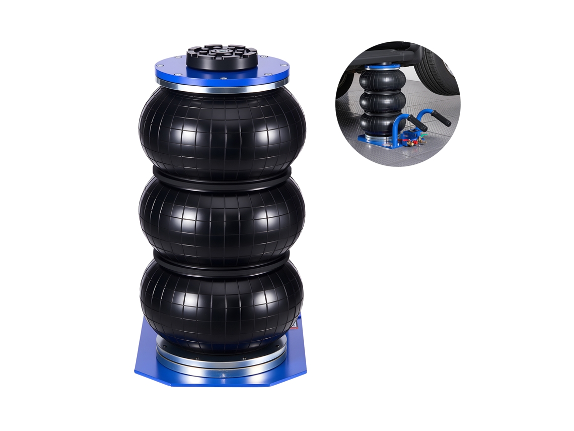 Macaco Pneumático de 3 Toneladas com 6 Tubos Aço, Alça Curta e Saco Ar Triplo, Altura Máxima Elevação 45 Cm, para Carros, Suvs, Picapes Oficinas, 510