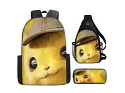 KOHREE Conjunto de Mochila Pikachu de Três Peças