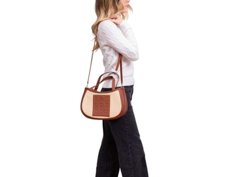 Mala De Mulher Borbonese Riviera With Removabile Pouch Pele Castanho (one)
