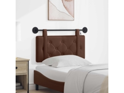 Vidaxl Cabeceira Suspensa Com Luz Led Castanho Couro Sintético