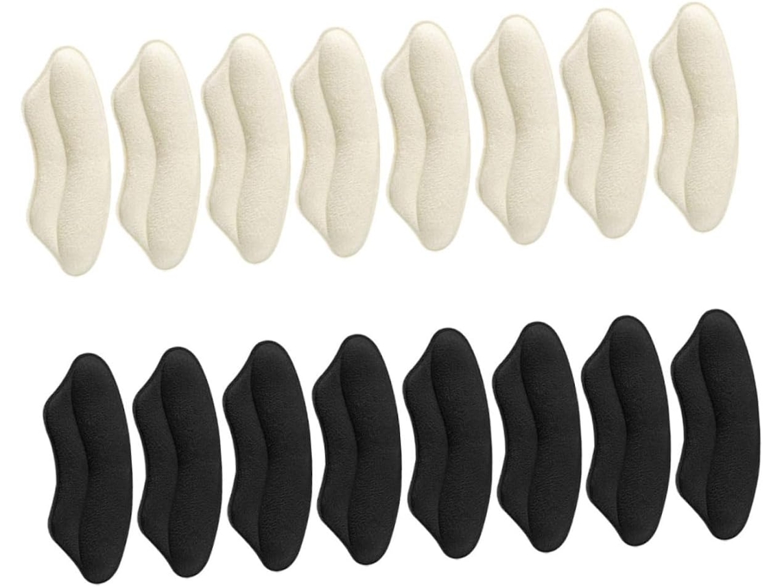 Protetores De Calcanhar Femininos, 8 Pares 4 Bege, 4 Pretos, Antiderrapantes, Resistentes Ao Desgaste, Para Salto Alto