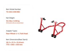 Suporte Para Motocicleta, Capacidade De Carga De 850 Lbs, Cabeça De Garfo U + L