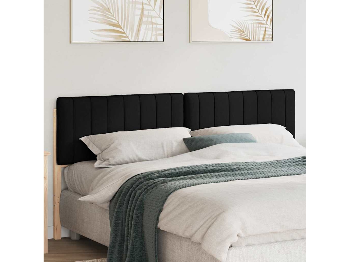 Vidaxl Cabeceira Estofada Com Cabeceira Marrom E Preto 180 Cm
