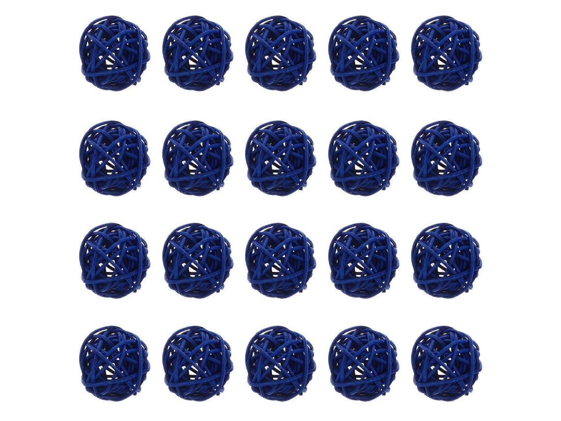 Omni 20 Bolas de Ratán Decorativas para Hogar Y Props de Fotografía Diy Azul Oscuro 3x3cm Azul