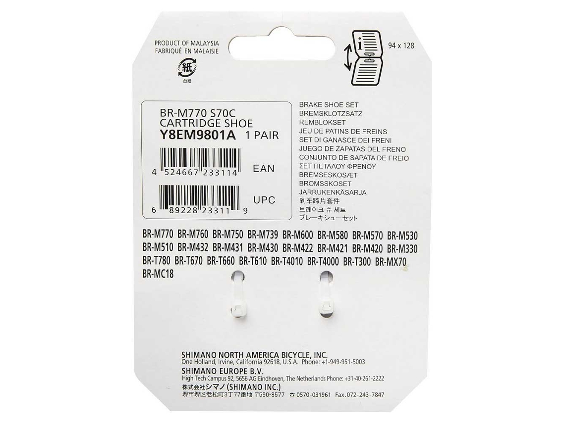 Pastilhas de Freio Btt M770 S70C Prateadoshimano