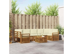 Vidaxl Conjunto De Sofás Para Exterior 8 Pcs Natural E Creme