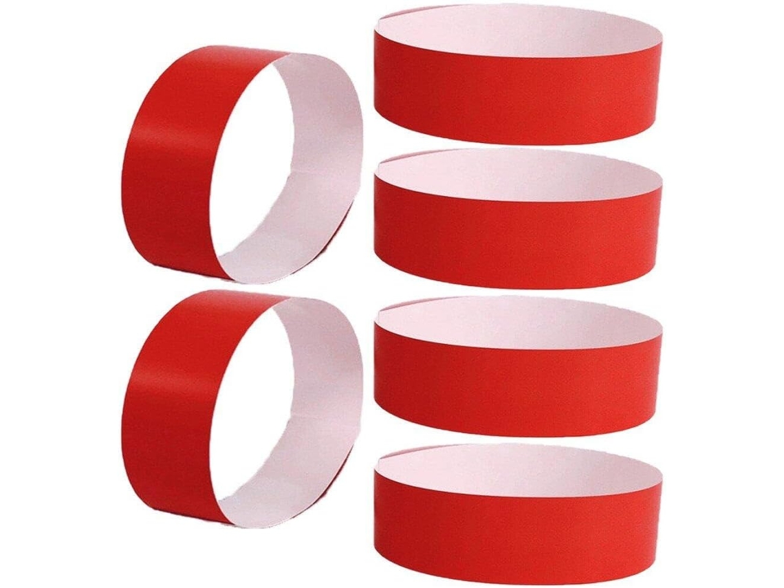 Pulseiras de papel, 100 pulseiras adesivas para entrada, à prova d'água e resistentes a arranhões, para eventos aquáticos.