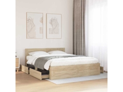 Vidaxl Estrutura Da Cama Com Gaveta 2 Unid. Sonoma 153 X 203 Cm