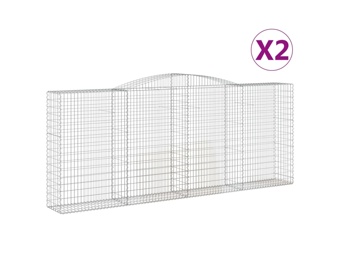 Gabion Basket, Gabion Baskets Vidaxl Prateado Ferro (400 X 50 X 160/180 Cm)