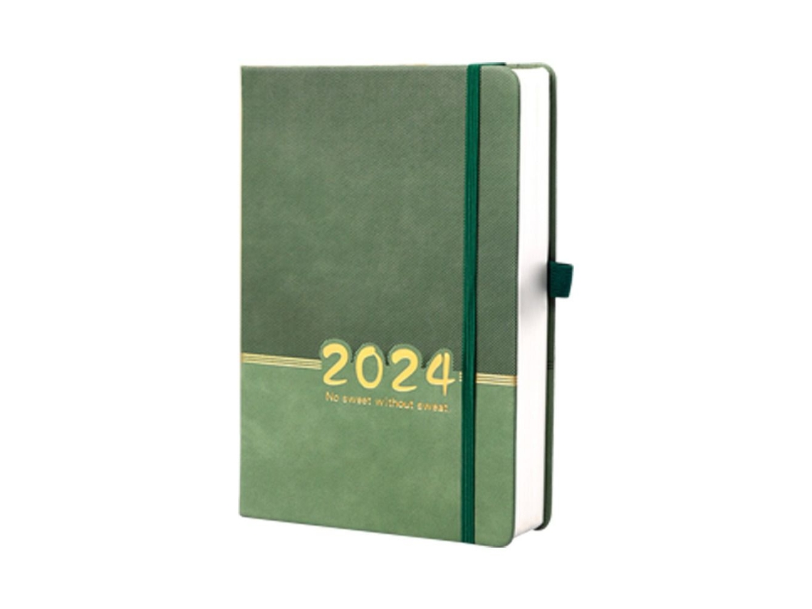 Caderno De Calendário Inglês Plan Notebook Verde Brilvibera