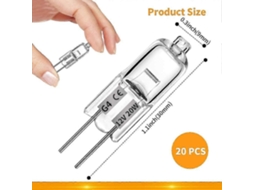 Rebe 20 Lâmpadas Halógenas G4, 20w 12v, Lâmpadas Claras de 2 Pinos, para Cozinha, Iluminação Interior e Acessórios de Teto