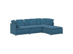Sofá Modular Vidaxl Azul Veludo