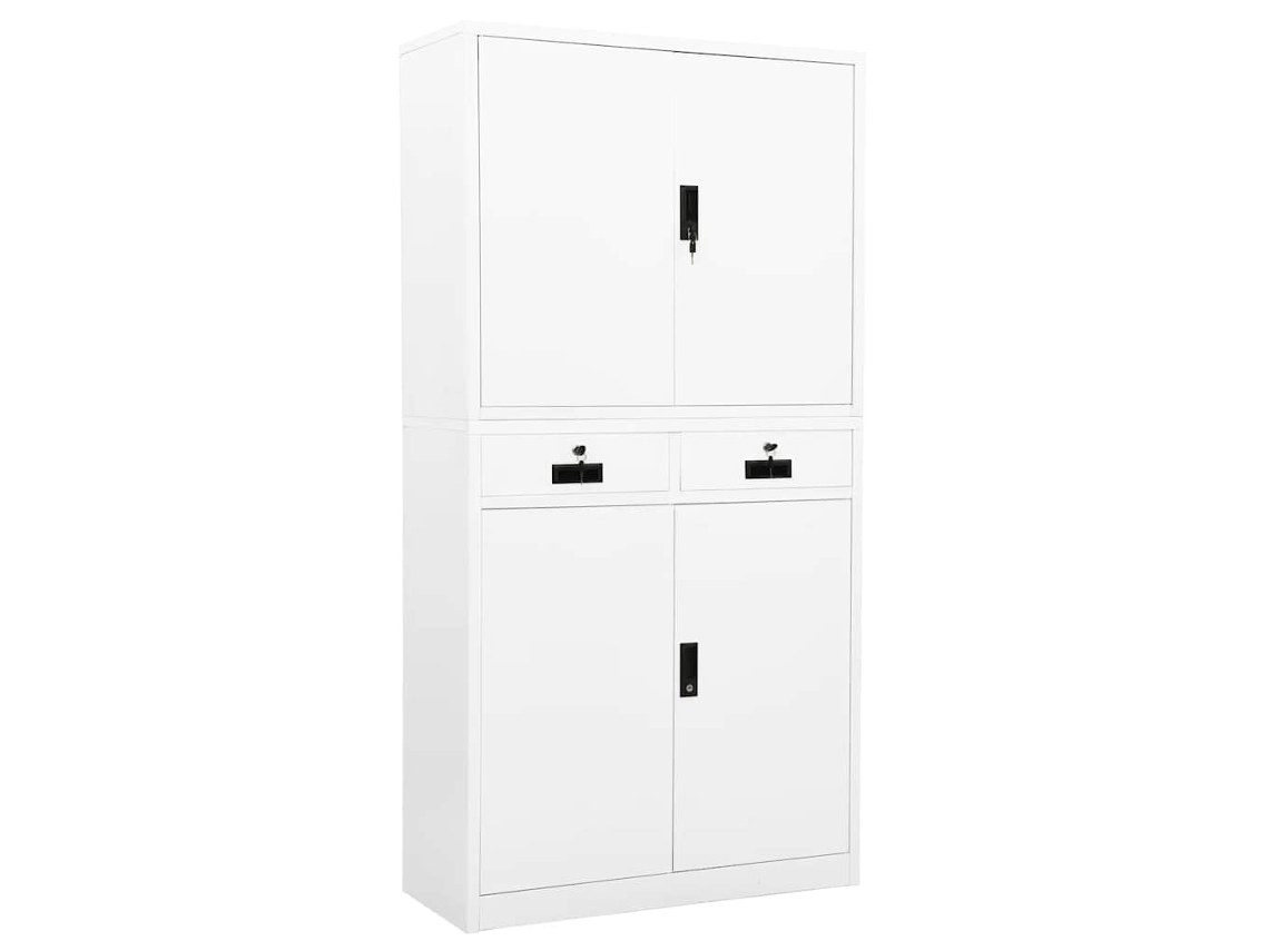 Vidaxl Armário De Escritório 90x40x180 Cm Aço Branco