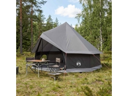 Vidaxl Barraca Tipi Marrom Cinza 400 X 400 X 250 Cm Poliéster E Aço