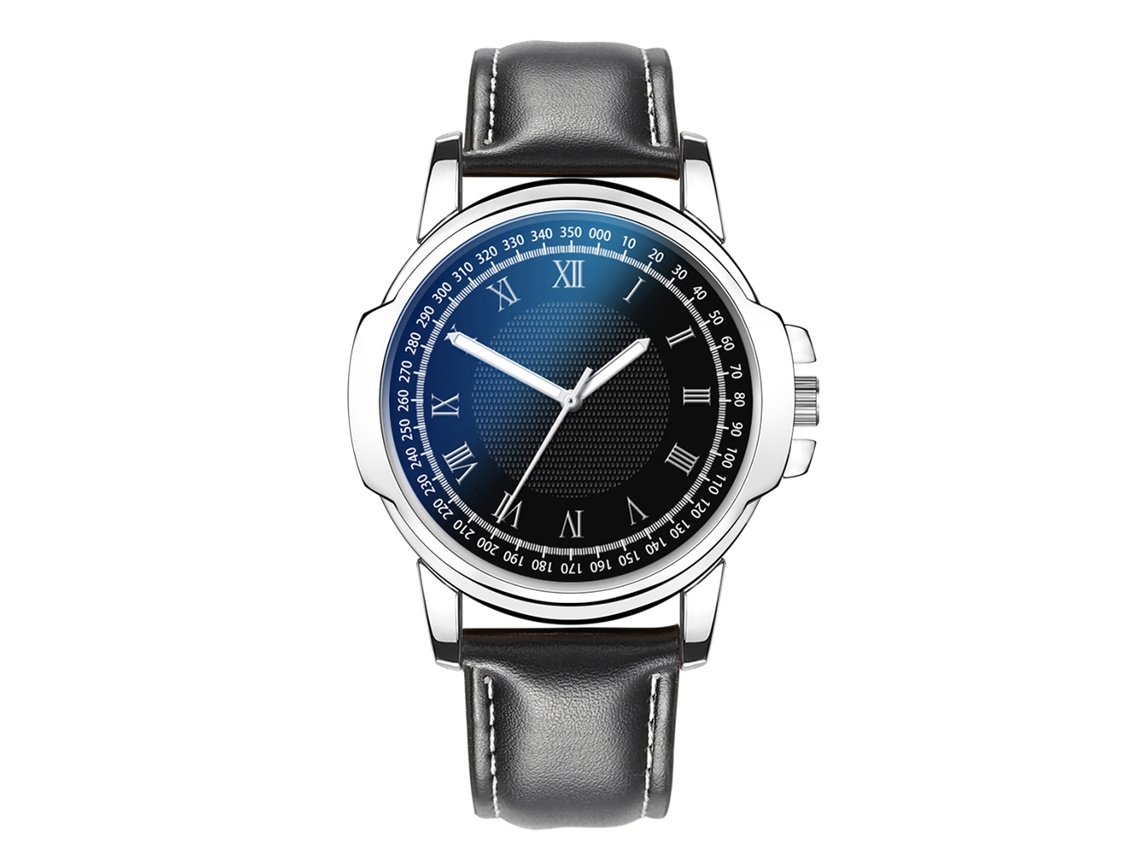 Reloj Cuadrado De Cuarzo Para Hombres Con Correa De Cuero Pu Casual Empresarial Moda Negro