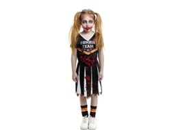 Fantasia de líder de torcida da equipe zumbi preta para meninas e adolescentes