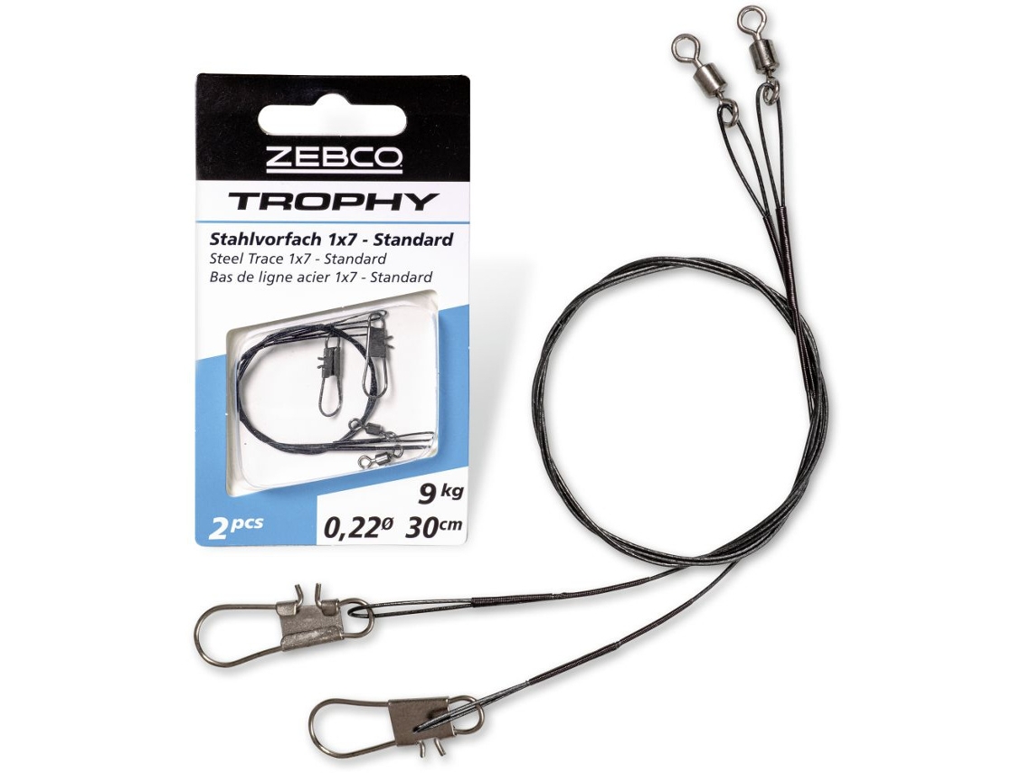 Conjunto de 2 Líderes em Aço ZEBCO Trophy Trace 1X7 Standard