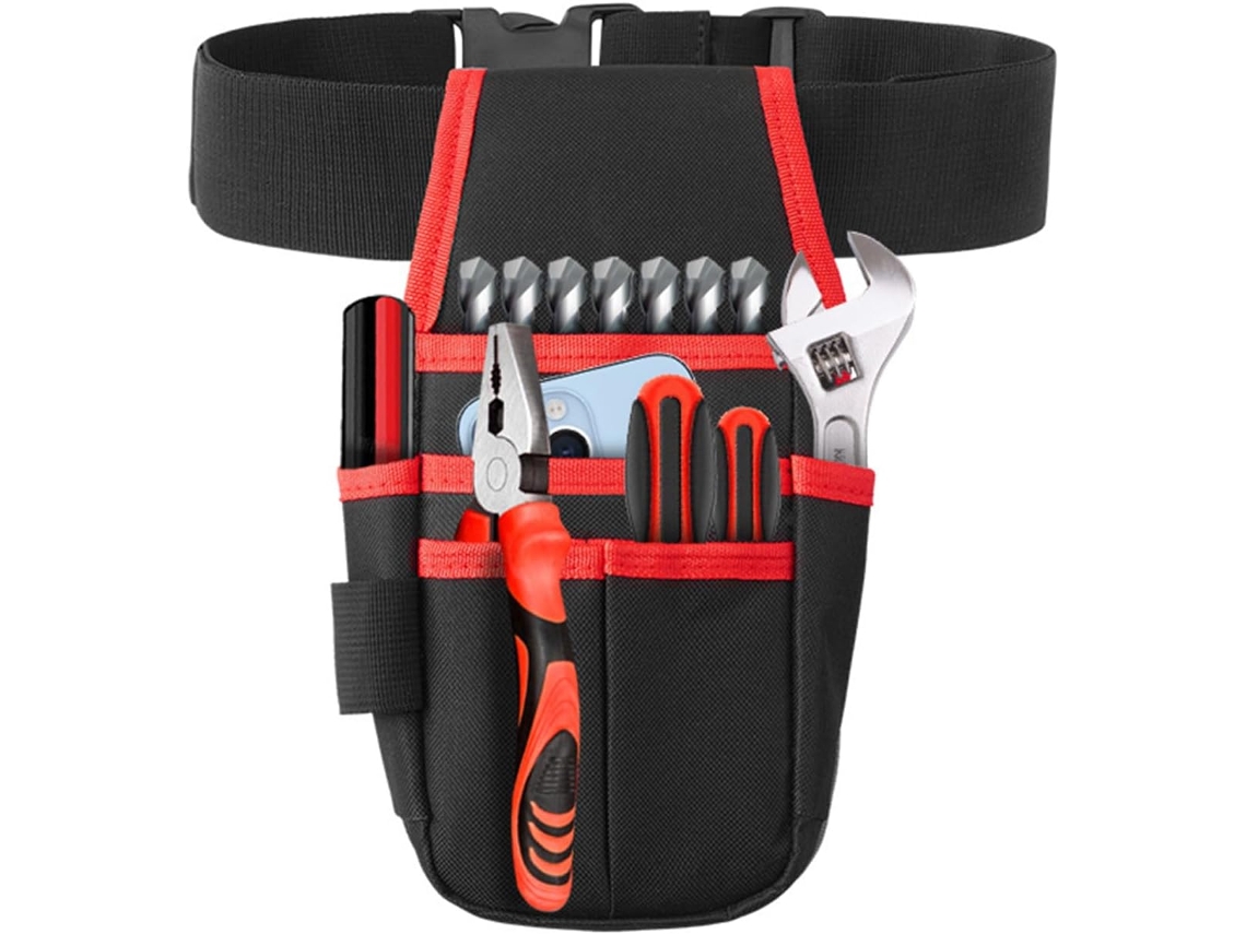 Cinto de cintura portátil e ajustável, resistente, com várias bolsas para armazenamento de ferramentas, ideal para