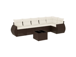 Garden Sofa Set, Garden Sofa Sets Vidaxl Marrom Rattan / Vime (n/a)