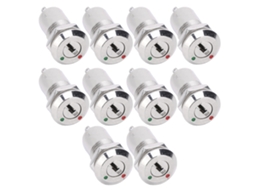 Chave de Interruptor Metal com Fechadura 10 Unidades