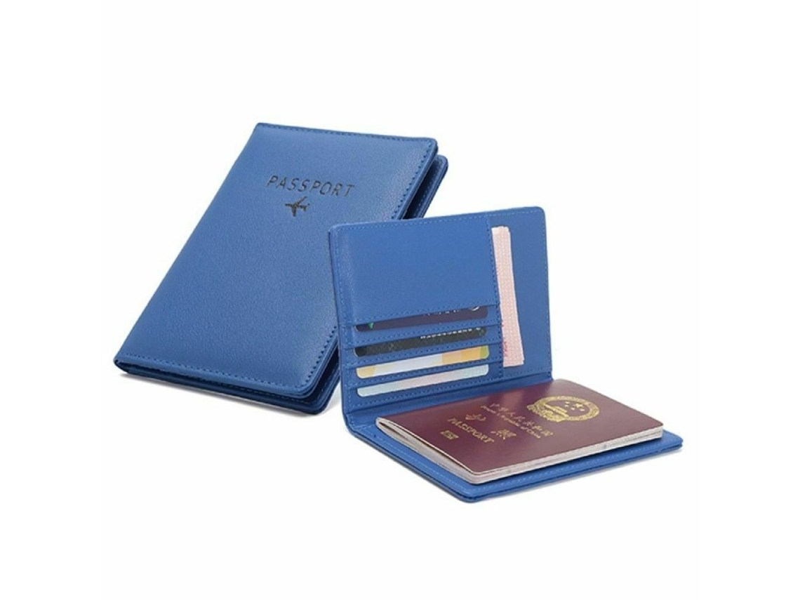 Passport Holder In Pu Leather Blue NORTHIX
