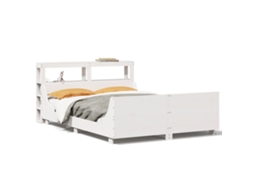 Cama Sem Colchão 120x190 cm Madeira de Pinho Maciça Branco MAISON EXCLUSIVE