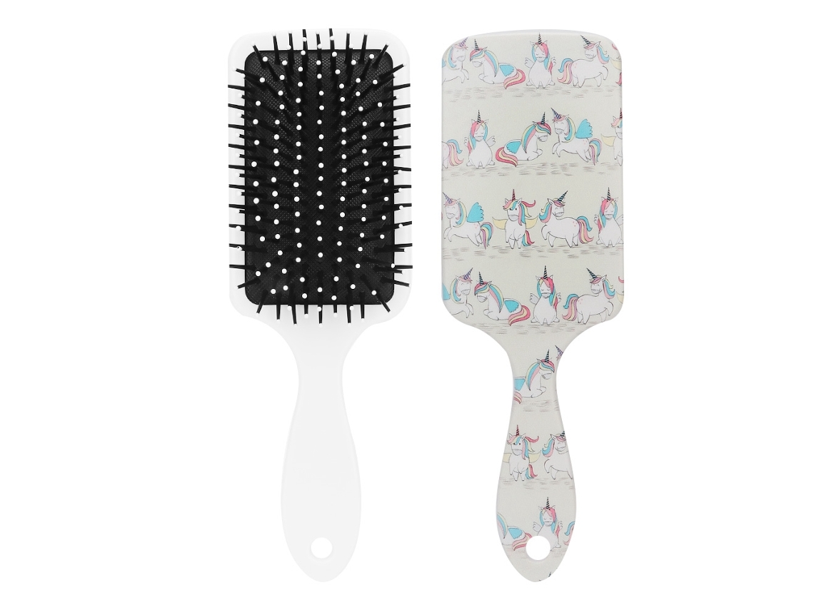 2026 peine Antiestático com Impressão Colorida para Massagem e Desembaraçar Cabelo Resistente a Enrolamentos (bege)
