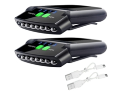 Farol BISBISOUS Zs19-1 Pacote com 2 Clipes de Lâmpada Led Recarregável Por Usb Preto VIGA EUROPE