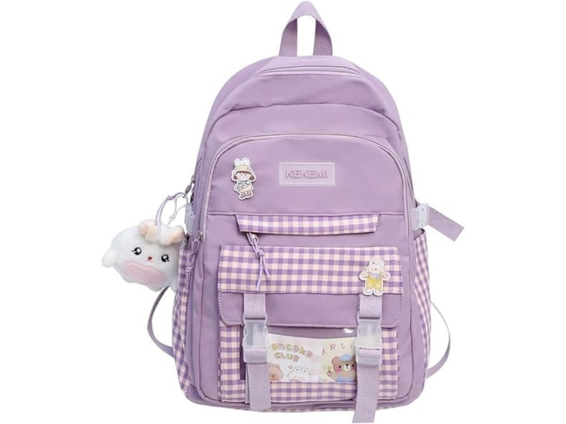 Mochila Escolar, Kawaii Harajuku, Xadrez