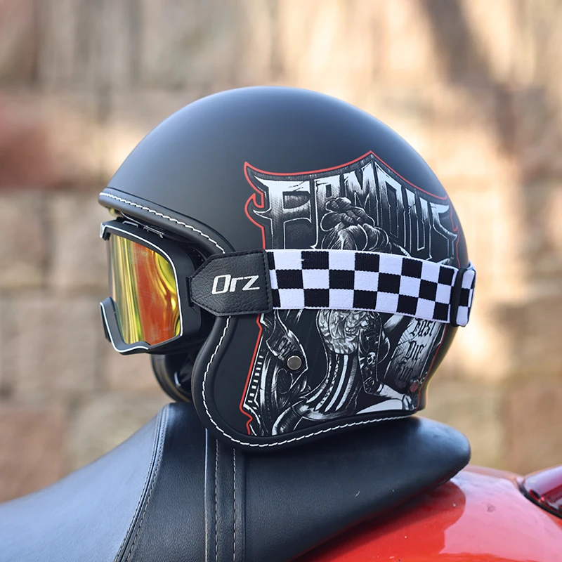 Capacete De Motocicleta (m) 3/4, Certificado Dot, Casco Em Abs