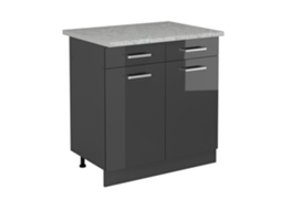 Móvel de cozinha R-Line, 80cm PT Mármore, Anthracite Alta Brilho, Anthracite, Vicco