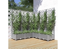 Vidaxl Vaso/floreira Jardim C/ Treliça 120x120x121,5 Cm Pp Cinza-claro