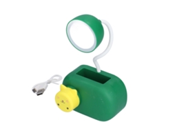 Lâmpada De Escritório Gatito Cartoon Led Multifuncional Com Afiador De Lápis E Cabo Usb Para Crianças, Quarto E Escritório - Verde Escuro