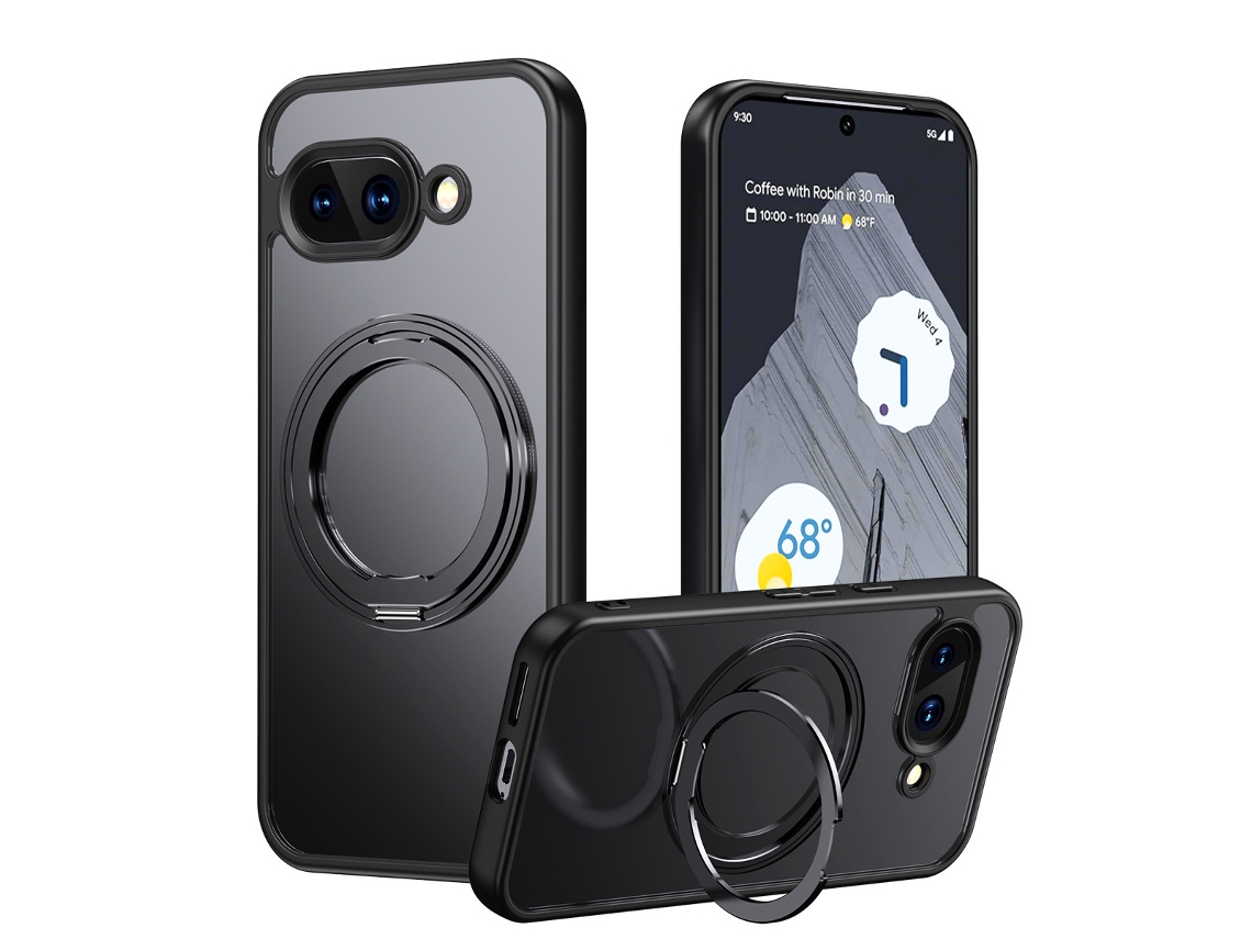 Capa Para Celular Google Com Suporte Giratório 360° E Fixação Magnética Completa.preto Fosco, Pixel 10a
