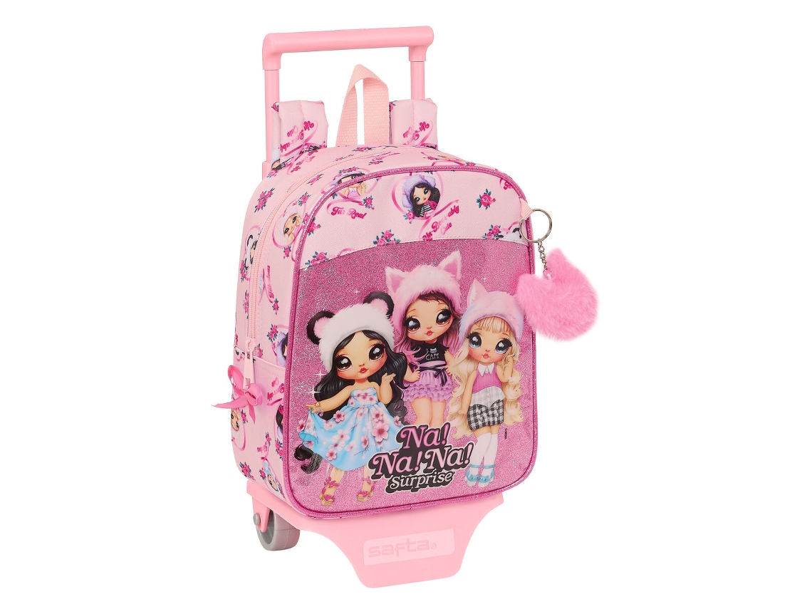 Mochila Escolar com Rodas NA!NA!NA! SURPRISE Fabulous Cor de Rosa Poliéster 300D