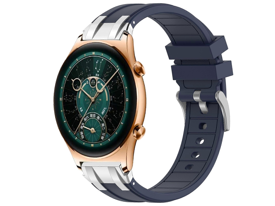 Pulseira De Silicone Royal De 22 Mm Com Fecho De Liberação Rápida Prateado