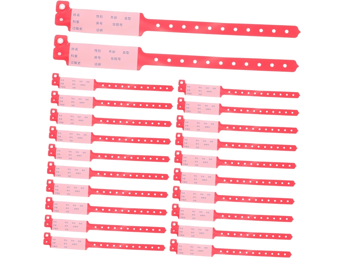 Frcolor 100-pulseiras De Identificação Hospitalar Para Adultos, Impermeáveis, Descartáveis E Refletivas